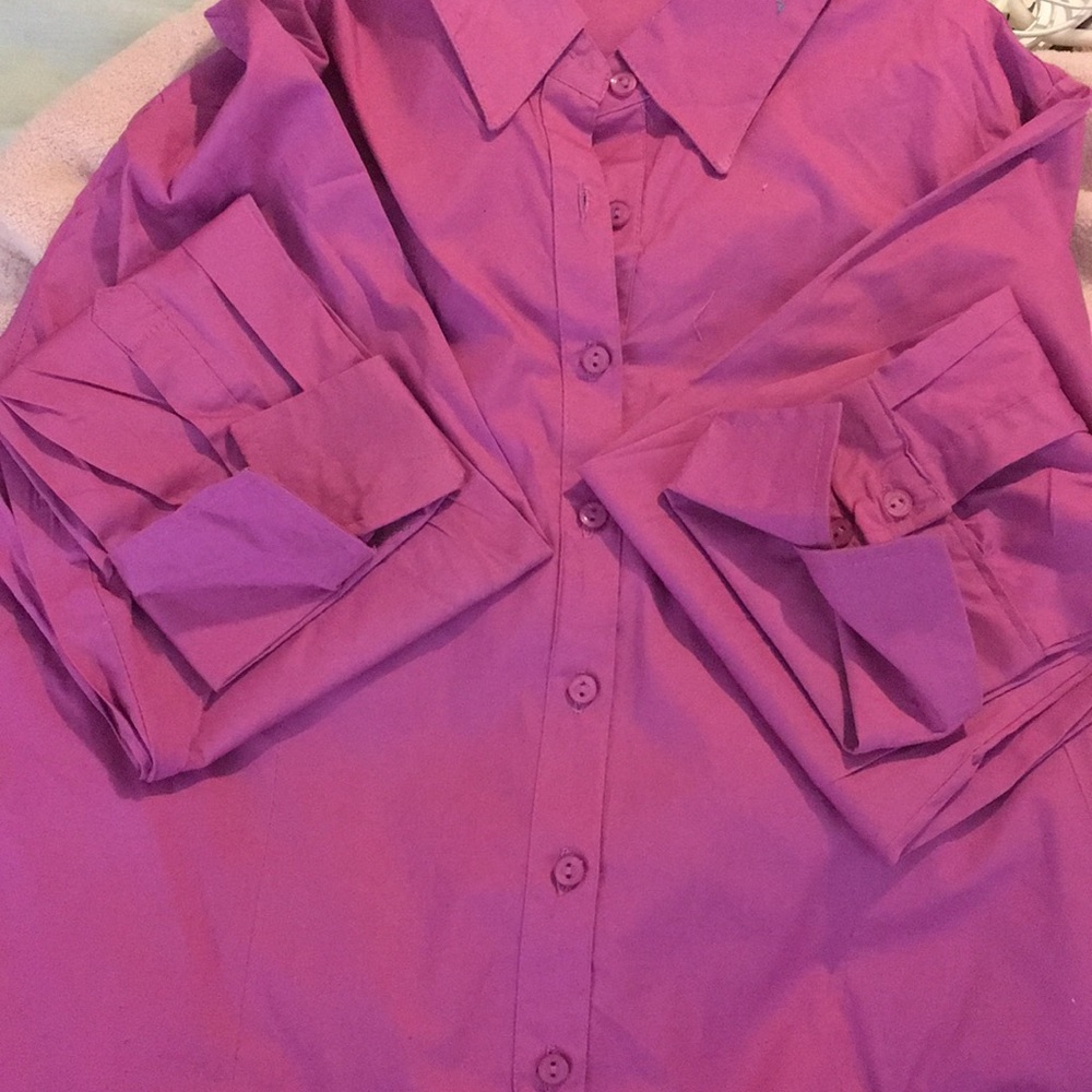 Dark rose button down shirt XL. Work to Barn!